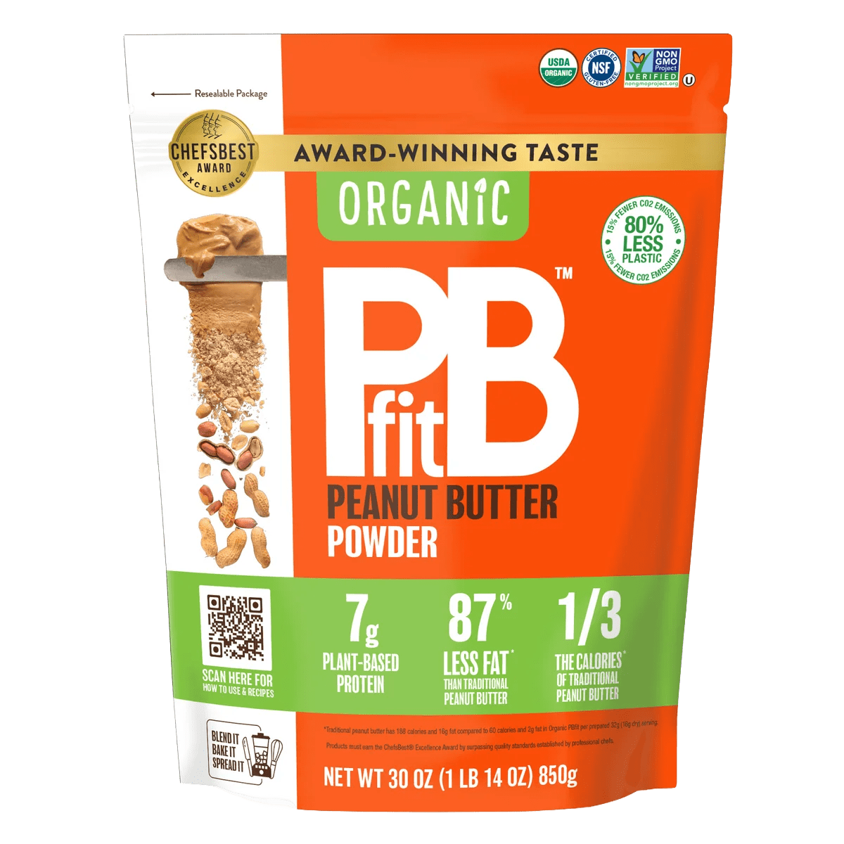 PBfit Organic Peanut Butter Powder, 30 oz.