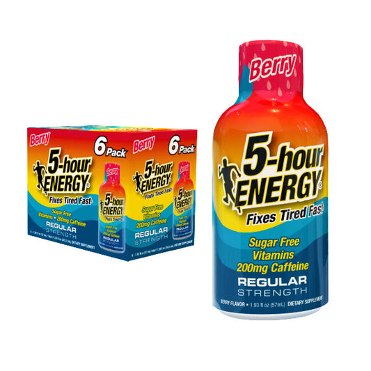 5-Hour Energy Drink - Berry Flavor, Sugar-Free, 6 Pack