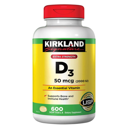 Kirkland Signature Extra Strength D3 50 mcg, 600 Softgels